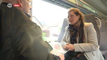 Johanna Huylenbroeck (CD&V) uit Zele voert pendelgesprekken op de trein