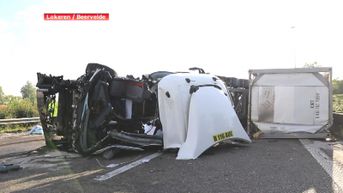 Twee ongevallen met vrachtwagens op E17 richting Gent zorgen voor zware hinder
