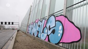 Kruibeke: Geluidsscherm E17 nog niet klaar en al beklad met graffiti