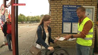 ACOD, groen, PVDA en sp.a voeren actie aan station Dendermonde