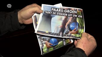 Vlaams Belang voert actie aan kerncentrale Doel: 'Paars-groen trekt stekker uit uw job'