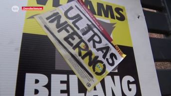 Standard-supporters vandaliseren verkiezingsborden Vlaams Belang in Denderleeuw
