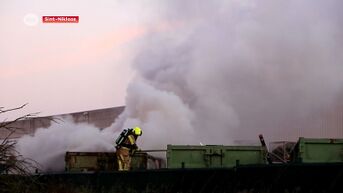 Brand in industriepark in Sint-Niklaas, container in vuur en vlam