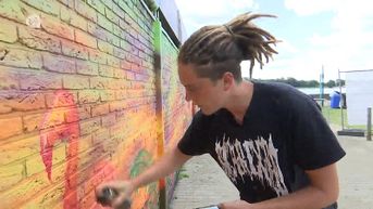 Graffitikunstenaar leeft zich uit op muur beachclub De Ster