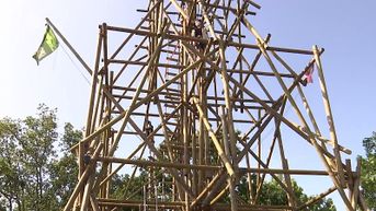Scouts Klein-Sinaai sjorren toren van 20 meter hoog als 'nieuw lokaal'