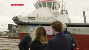 Vertederend: Jongste telg Jan Frans mag samen met zijn mama het nieuwste schip van Jan De Nul te water laten