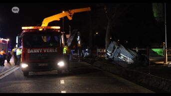 Schendelbeke: chauffeur rijdt in op wegenwerken, bestuurder gewond