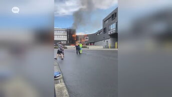 Zware brand in supermarkt Delhaize in Wetteren
