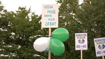 Tientallen mensen protesteren tegen fusie op gemeenteraad Zwijndrecht: 