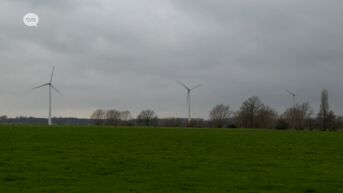 Protest tegen windturbines langs E40 in Kwatrecht: 