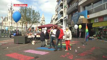 Grote Markt Sint-Niklaas in regenboogkleuren